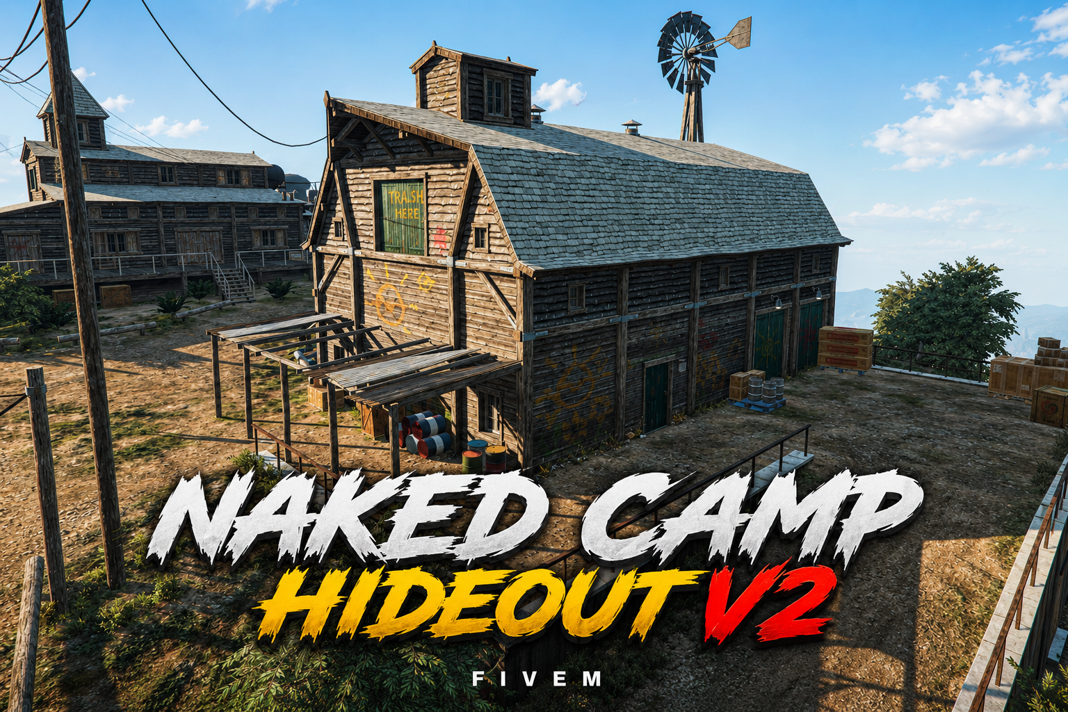 FIVEM Naked Camp Hideout V2 | Rural Camp & Hideout MLO | Interior & Exterior | Bar & Ping Pong | Add-On | Optimized | Fivem Ready | High Quality