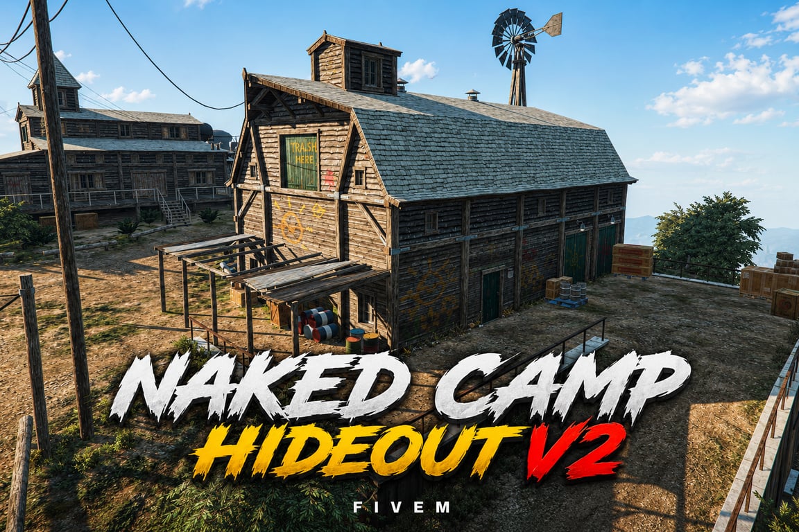 FIVEM Naked Camp Hideout V2 | Rural Camp & Hideout MLO | Interior & Exterior | Bar & Ping Pong | Add-On | Optimized | Fivem Ready | High Quality