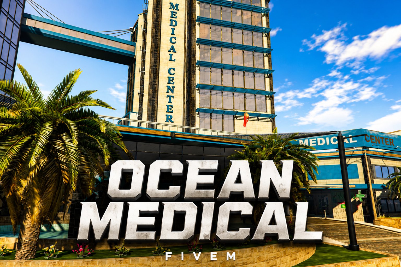 FIVEM Oceanmedical | Modern Medical Center MLO | Interior & Exterior | Parking Garage | Rooftop Patio | Lab & Offices | Add-On | Optimized | Fivem Ready | High Quality
