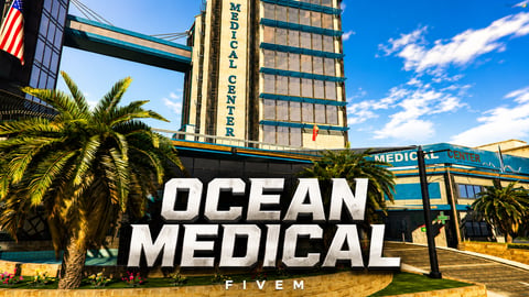 FIVEM Oceanmedical | Modern Medical Center MLO | Interior & Exterior | Parking Garage | Rooftop Patio | Lab & Offices | Add-On | Optimized | Fivem Ready | High Quality cover