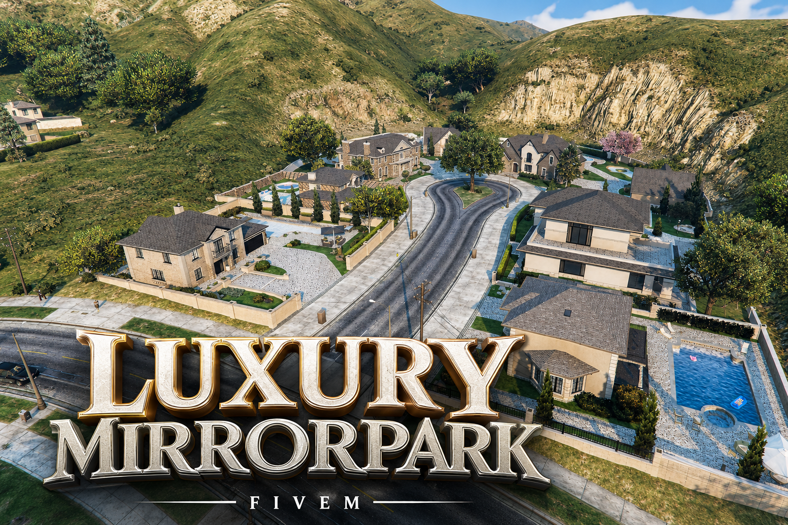 FIVEM Luxury Mirrorpark | Upscale Residential Area MLO | Multiple Mansions | Custom Landscaping | Pools & Garages | Interior & Exterior | Add-On | Optimized | Fivem Ready | High Quality