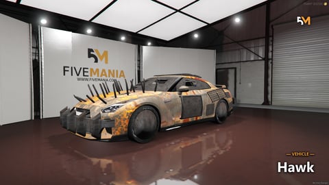 FIVEM Hawk | Post-Apocalyptic Sports Car [Unbadged] Add-On | Custom Armor | Spikes & Roof Rack | Unique Textures | Add-On | Optimized | Fivem Ready | High Quality, image 6