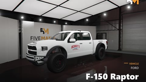 FIVEM Ford F-150 Raptor | Lore Friendly Off-Road Pickup Truck | Benny's Livery | Custom Suspension | Working Lights | Add-On | Optimized | Fivem Ready | High Quality cover