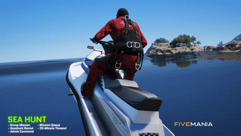 FIVEM Sea Hunt Diving Script | Immersive Underwater Activity Script | Underwater Wrecks & Loot | 9 Locations | Group Missions | Seashark Rental | Add-On | Optimized | Fivem Ready | High Quality, image 4