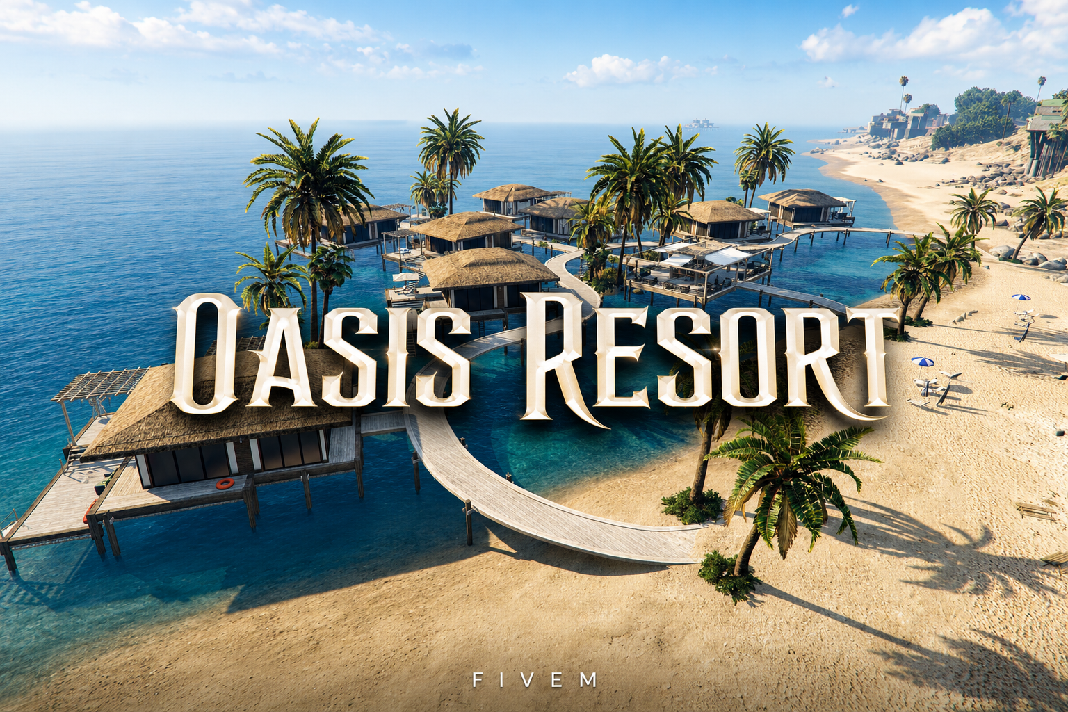 FIVEM Oasis Resort | Luxury Island Resort MLO | Overwater Bungalows | Beach Bar | Interior & Exterior | Add-On | Optimized | Fivem Ready | High Quality