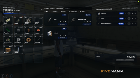 FIVEM Ox Inventory + Ox Lib Redesign | Modern Inventory UI | Crafting System | Store Interface | Hotbar | Add-On | Optimized | Fivem Ready | High Quality, image 18