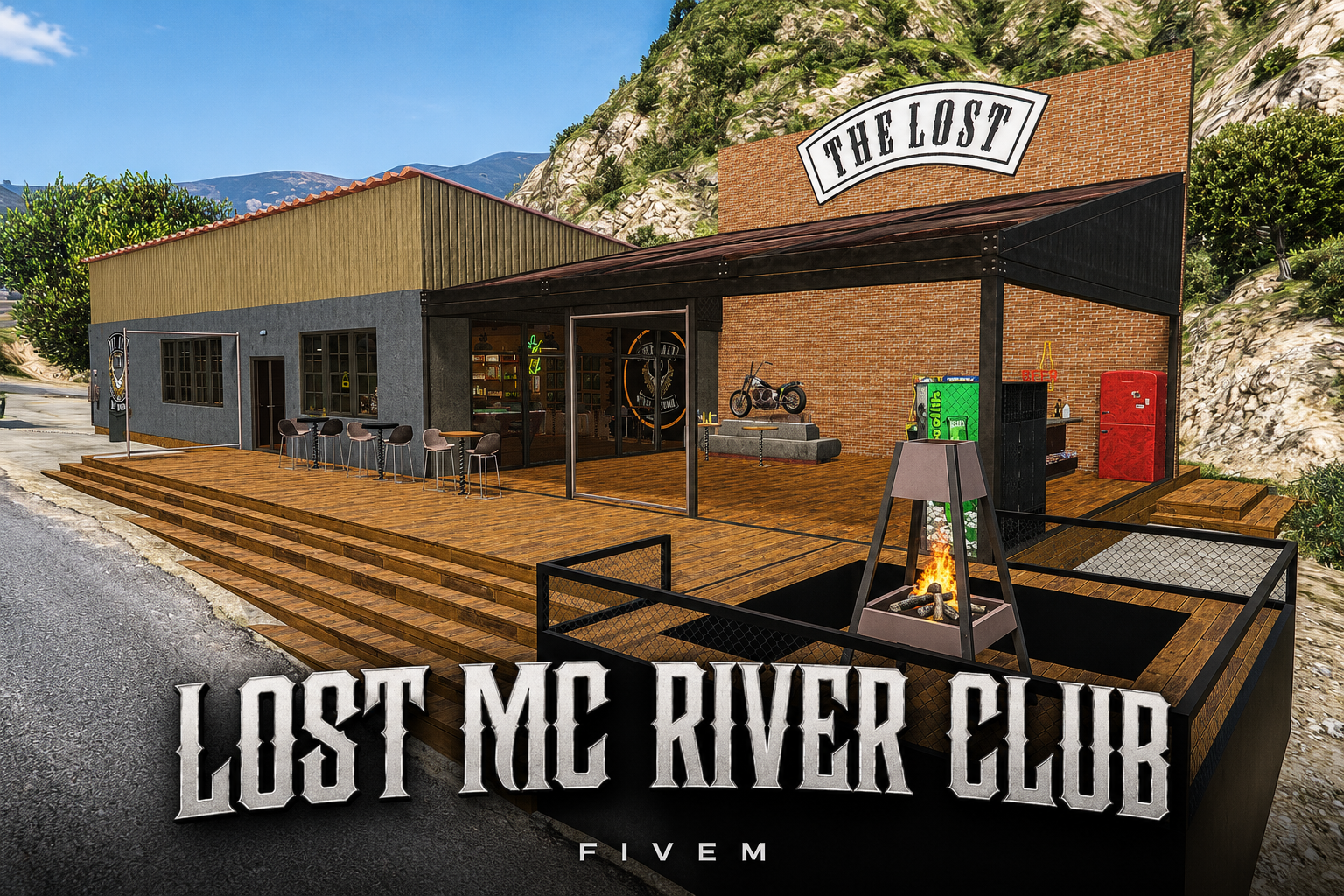 FIVEM Lost Mc River Club | Exclusive Biker Gang MLO | Interior & Exterior | Bar Area | Gym | Garage | Custom Textures | Add-On | Optimized | Fivem Ready | High Quality