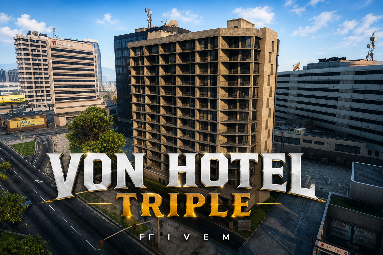 FIVEM Von Hotel Triple | Luxury Hotel MLO | Multiple Suites | Interior & Exterior | Add-On | Optimized | Fivem Ready | High Quality