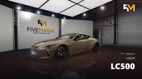 FIVEM Lexus LC500 | Realistic Sports Car [Badged] Add-On | Custom Widebody | Working Lights | Detailed Interior & Exterior | Add-On | Optimized | Fivem Ready | High Quality cover