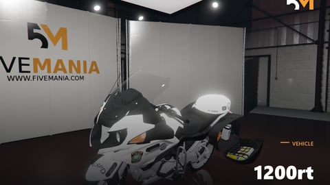FIVEM 1200rt | Lore-Friendly Police Motorcycle [Unbadged] Add-On | Working Lights | Saddlebags | Optimized | Fivem Ready | High Quality cover