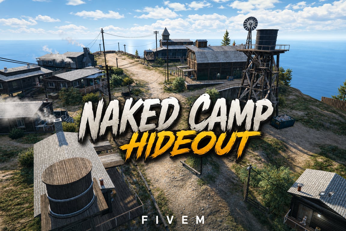 FIVEM Naked Camp Hideout | Rural Hideout MLO | Interior & Exterior | Multiple Buildings | Workshop & Living Area | Add-On | Optimized | Fivem Ready | High Quality