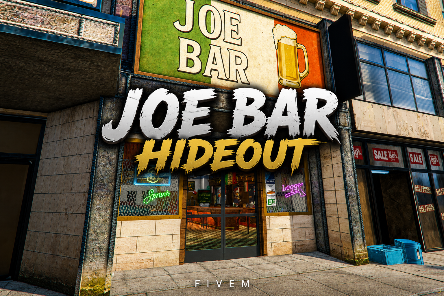 FIVEM Joe Bar Hideout | Unique Bar & Hideout MLO | Interior & Exterior | Multiple Levels | Custom Props | Add-On | Optimized | Fivem Ready | High Quality