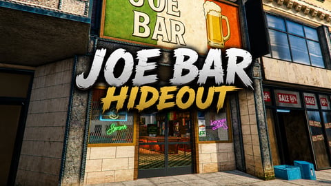 FIVEM Joe Bar Hideout | Unique Bar & Hideout MLO | Interior & Exterior | Multiple Levels | Custom Props | Add-On | Optimized | Fivem Ready | High Quality cover