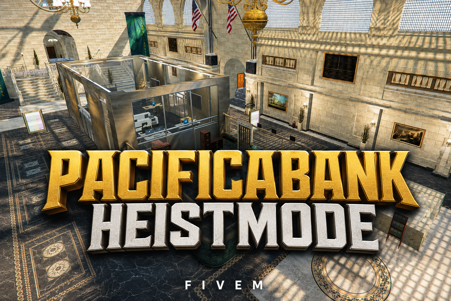 FIVEM Pacificabank Heistmode | Heist-Ready Bank MLO | Custom Heist Mechanics | Interior & Exterior | Add-On | Optimized | Fivem Ready | High Quality
