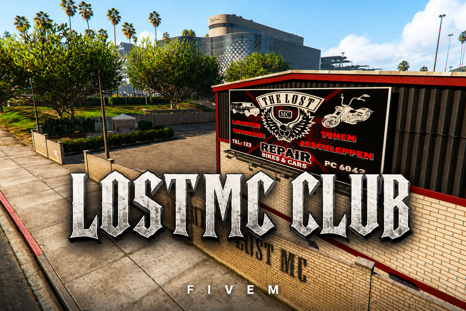 FIVEM Lostmc Club | Biker Gang Hideout MLO | Interior & Exterior | Bar & Garage | Add-On | Optimized | Fivem Ready | High Quality