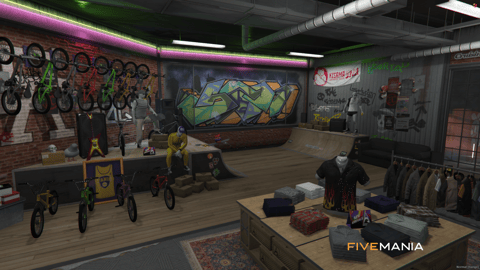 FIVEM Skate Zone Shop | Skate Park & Retail MLO | Interior & Exterior | Skate Ramps | Clothing & Bikes | Custom Props | Add-On | Optimized | Fivem Ready | High Quality — image 5