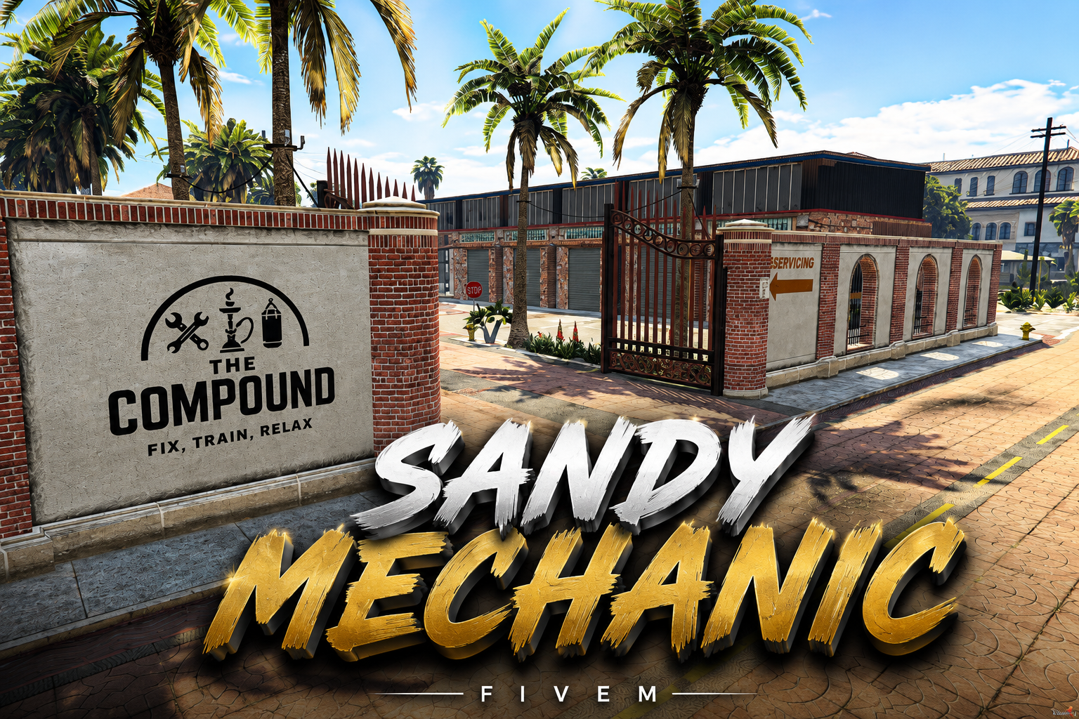 FIVEM Sandy Mechanic | Custom Mechanic Shop MLO | Interior & Exterior | Reception & Lounge | Detailing Bay | Gaming Zone | Add-On | Optimized | Fivem Ready | High Quality