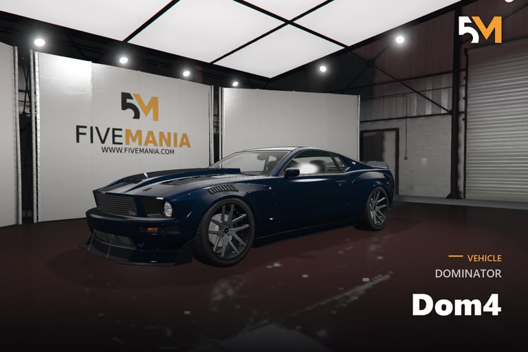 FIVEM Dominator Dom4, Realistic Muscle Car Add-On