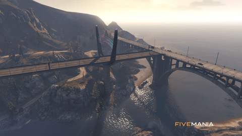 FIVEM Canyon Bridge | Scenic Bridge Map Edit | Custom Lighting | Parking Area | New Roads | Add-On | Optimized | Fivem Ready | High Quality — image 7