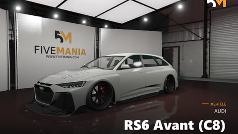 FIVEM Audi RS6 Avant (C8) | Realistic Performance Wagon [Unbadged] Add-On | Custom Bodykit | HQ Interior | Working Lights | Optimized | Fivem Ready | High Quality cover
