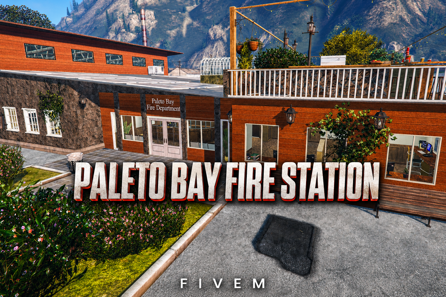 FIVEM Paleto Bay Fire Station | Detailed Fire Department MLO | Interior & Exterior | Garage Bays | Office & Common Areas | Add-On | Optimized | Fivem Ready | High Quality