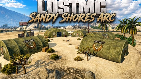 FIVEM Lostmc Sandy Shores Arc | Gang Hideout MLO | Interior & Exterior | Custom Props | Lost MC Themed | Add-On | Optimized | Fivem Ready | High Quality cover