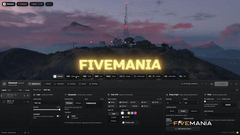 FIVEM Vinewood Sign Studio editor | Interactive Sign Customization Tool | Live Editing | Text & Image Layers | Lighting & Glow | 3D Letters | Add-On | Optimized | Fivem Ready | High Quality, image 15