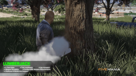 FIVEM Lumberjack Job Script | Realistic Job Script | Reputation System | Vehicle Rental | Sawmill Processing | Multiple Locations | Weapon Durability | Log Transport | Add-On | Optimized | Fivem Ready | High Quality, image 2