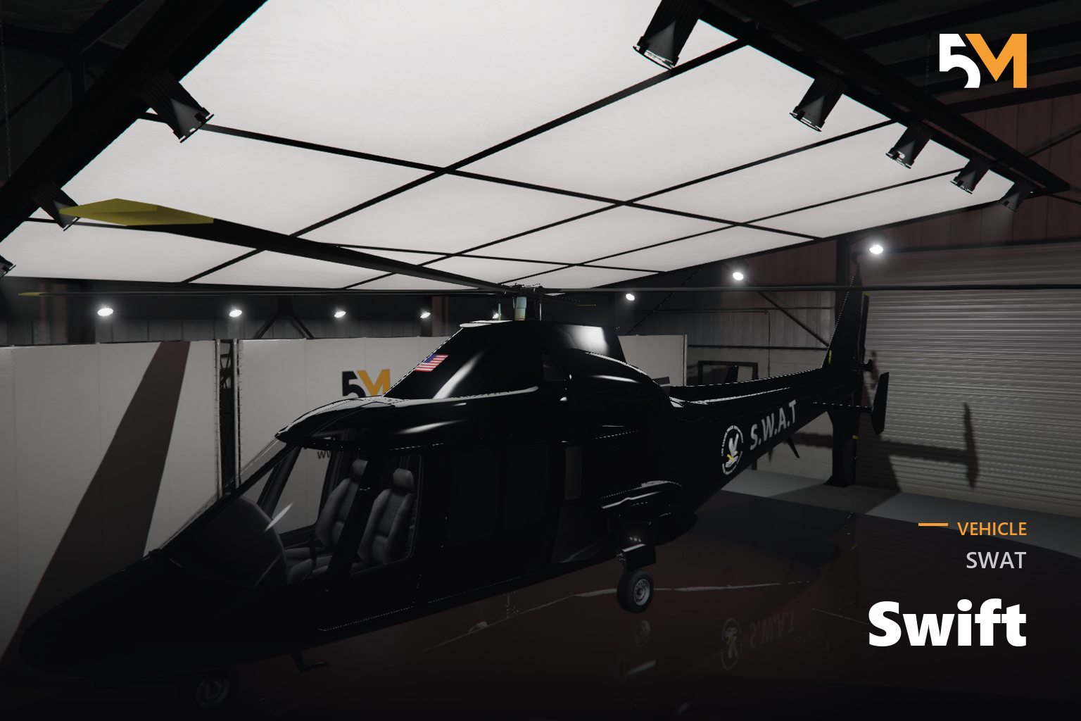 FIVEM Swat Swift | Emergency Helicopter Add-On | Working Lights | Custom Livery | Add-On | Optimized | Fivem Ready | High Quality