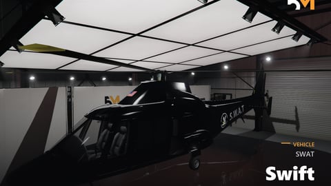 FIVEM Swat Swift | Emergency Helicopter Add-On | Working Lights | Custom Livery | Add-On | Optimized | Fivem Ready | High Quality cover
