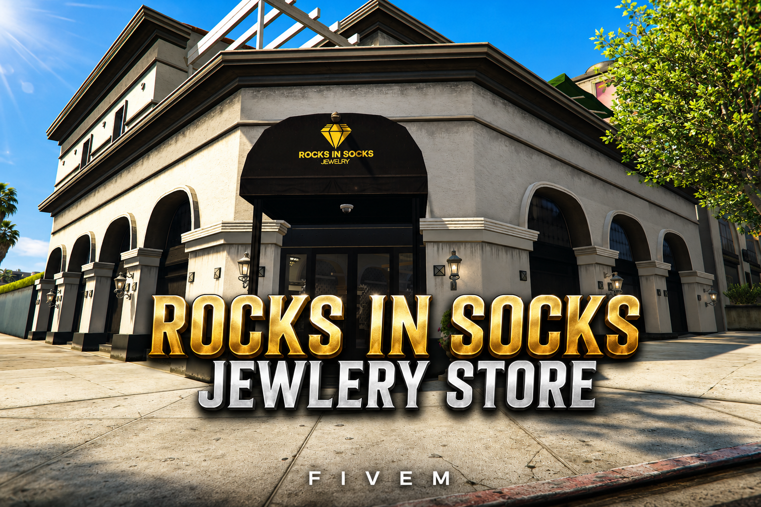 FIVEM Rocks In Socks Jewlery Store | Luxury Jewelry Store MLO | Interior & Exterior | Custom Props | Detailed Design | Add-On | Optimized | Fivem Ready | High Quality
