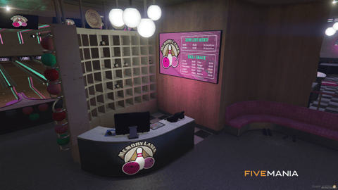 FIVEM Bowling Alley Cypress Flats | Vibrant Entertainment MLO | Bowling Lanes | Arcade Games | Diner Area | Interior & Exterior | Add-On | Optimized | Fivem Ready | High Quality — image 14