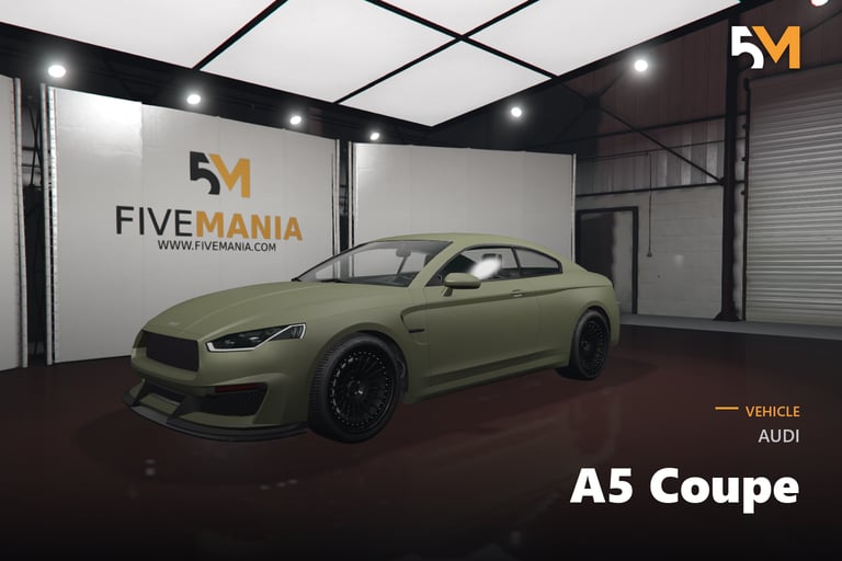 FIVEM Audi A5 Coupe, Realistic Sports Car [Unbadged] Add-On