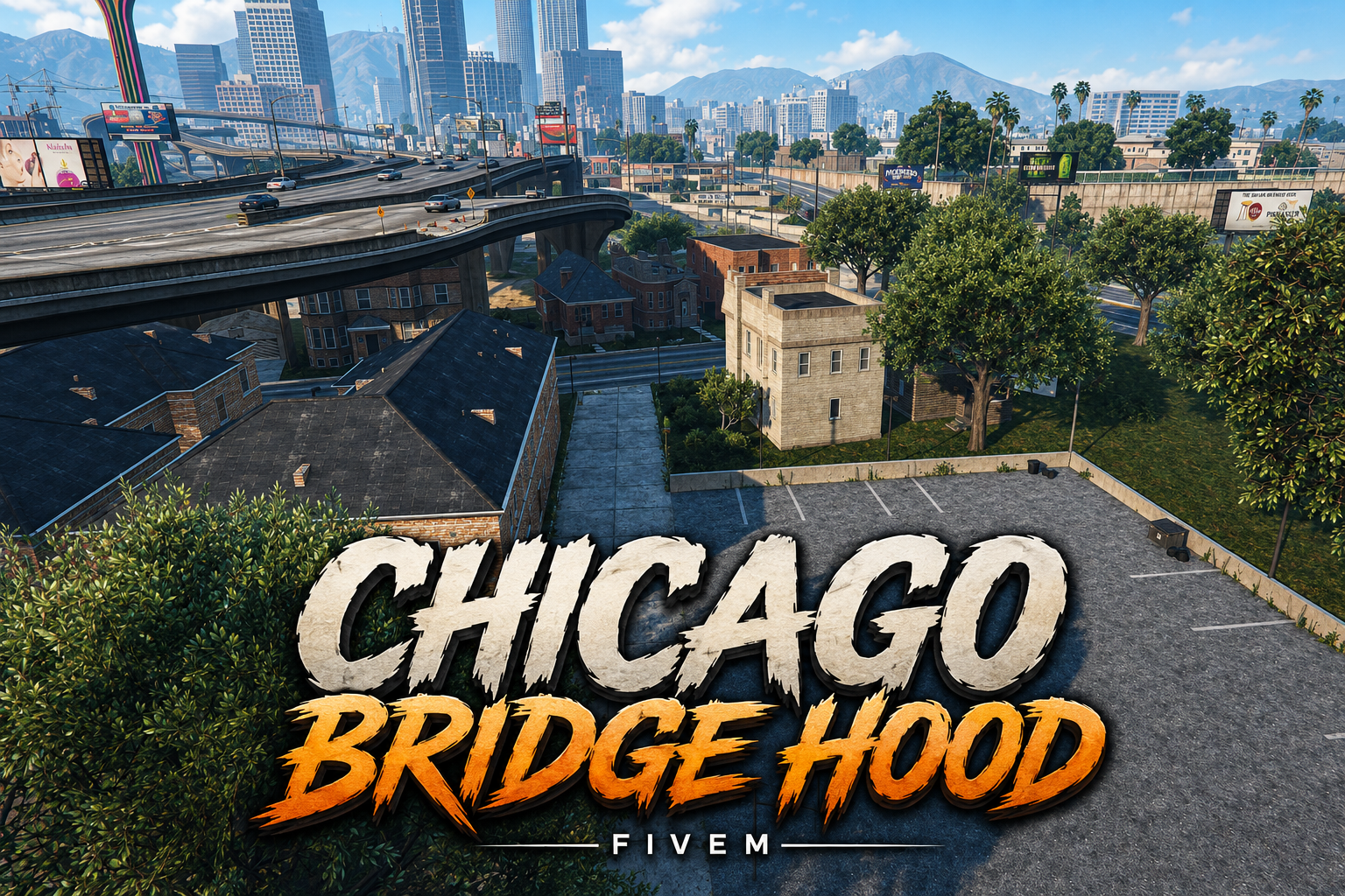 FIVEM Chicago Bridge Hood | Urban Neighborhood Map Edit | Multiple Buildings & Props | Add-On | Optimized | Fivem Ready | High Quality
