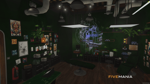 FIVEM Vinewood Tattoo Shop Reworked | Modern Tattoo Parlor MLO | Interior & Exterior | Custom Props | Reception & Office | Add-On | Optimized | Fivem Ready | High Quality — image 4