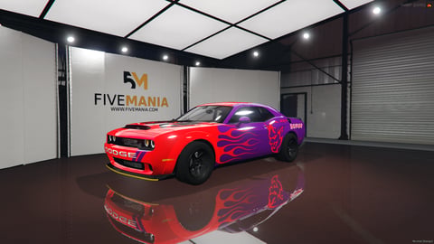 FIVEM Dodge Demon | Realistic Sports Car [Badged] Add-On | Flames & Custom Livery | Fivem Ready | High Quality — image 2