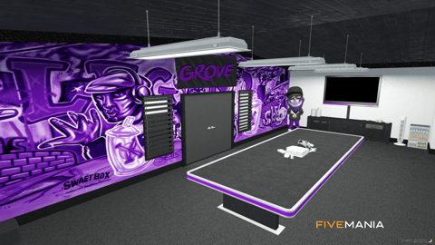 FIVEM Ballas Hide Out | Custom Gang Hideout MLO | Interior & Exterior | Custom Graffiti | Lounge & Garage | Add-On | Optimized | Fivem Ready | High Quality — image 20