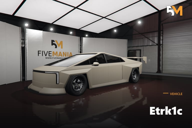 FIVEM Etrk1c, Futuristic Sports Car [Unbadged] Add-On