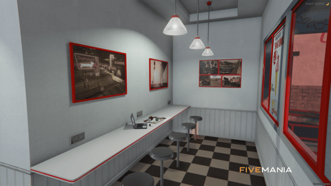 FIVEM Up N Atom Burger Vinewood | Iconic Fast Food Restaurant MLO | Interior & Exterior | Custom Props | Optimized | Add-On | Fivem Ready | High Quality — image 11