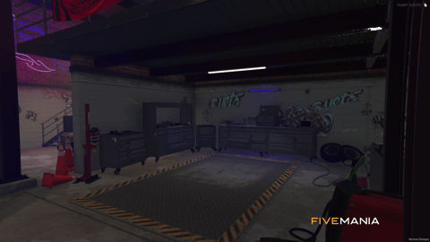 FIVEM Reds Tunndershop | Custom Mechanic Shop MLO | Interior & Exterior | Modern Design | Neon Lighting | Lounge & Arcade | Add-On | Optimized | Fivem Ready | High Quality — image 9