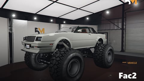 FIVEM Fac2 | Monster Truck Car [Unbadged] Add-On | Custom Build | Huge Tires | Unique Design | Add-On | Optimized | Fivem Ready | High Quality cover