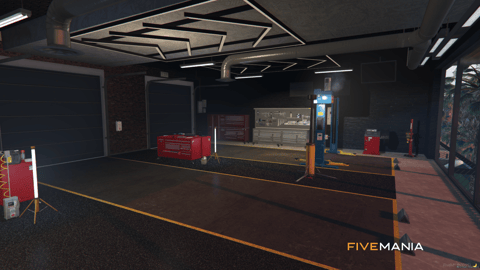 FIVEM Tuning Bar Mechanic V2 | Modern Mechanic Shop & Bar MLO | Interior & Exterior | Rooftop Lounge | Custom Office | Add-On | Optimized | Fivem Ready | High Quality — image 5