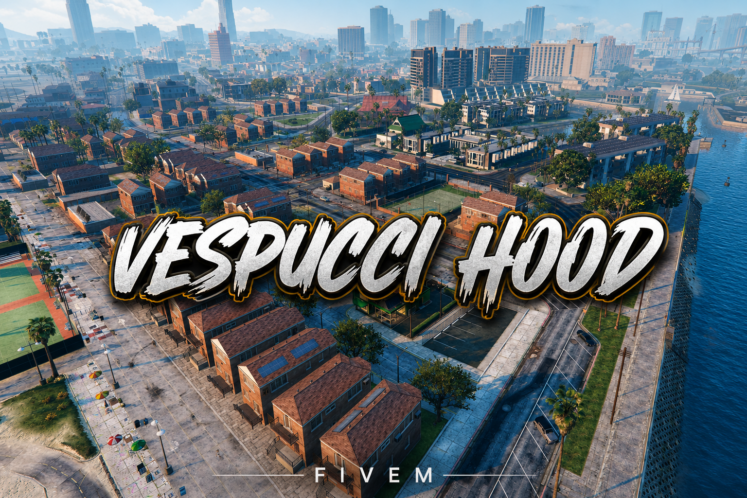FIVEM Vespucci Hood | Custom Neighborhood Map Edit | Basketball Court & Residential Area | Add-On | Optimized | Fivem Ready | High Quality