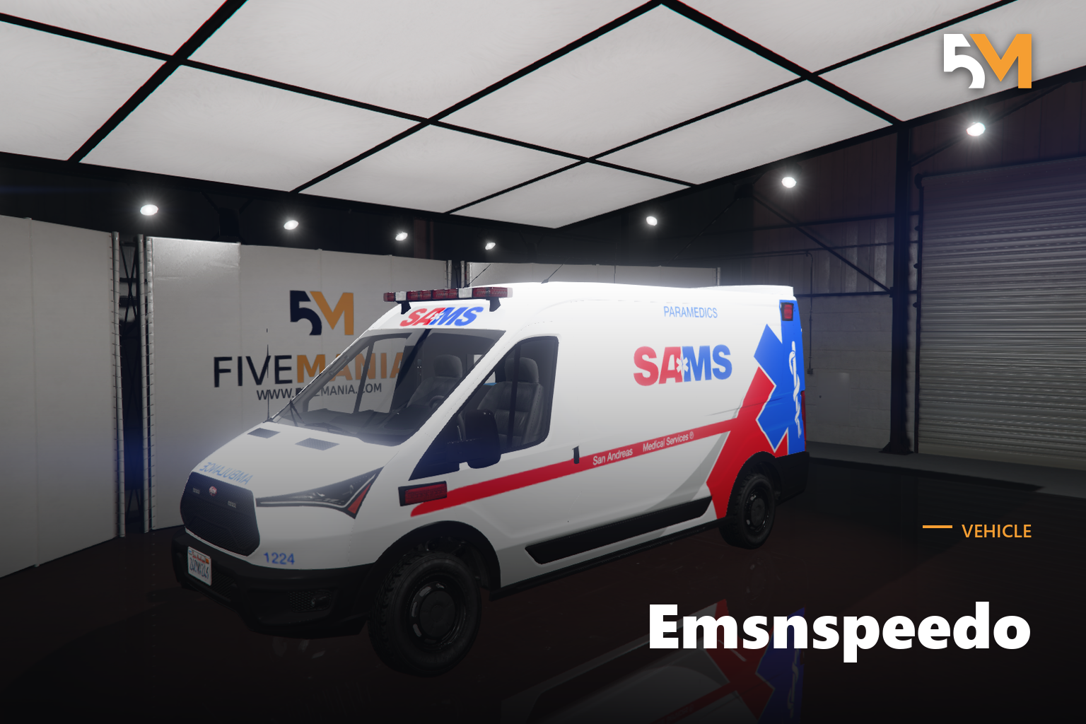FIVEM Emsnspeedo | Lore-Friendly Ambulance Van [Unbadged] Add-On | Working Emergency Lights | Custom Liveries | Optimized | Fivem Ready | High Quality