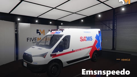 FIVEM Emsnspeedo | Lore-Friendly Ambulance Van [Unbadged] Add-On | Working Emergency Lights | Custom Liveries | Optimized | Fivem Ready | High Quality cover