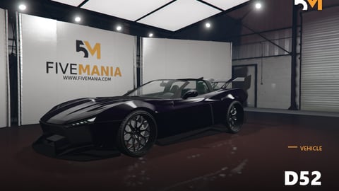 FIVEM D52 | Realistic Sports Car [Unbadged] Add-On | Custom Bodykit | Custom Spoiler | Custom Wheels | Working Lights | Add-On | Optimized | Fivem Ready | High Quality cover