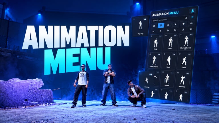FIVEM Animations Menu, Advanced Emote & Animation System
