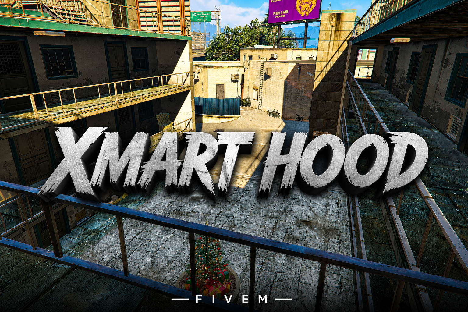 FIVEM Xmart Hood | Custom Neighborhood MLO | Interior & Exterior | Bar & Lounge | Garage Workshop | Custom Props | Add-On | Optimized | Fivem Ready | High Quality