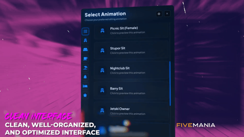 FIVEM Sit Anywhere | Universal Sitting Script | Custom Animations | Lay Down Feature | Prop Detection | Custom UI | Add-On | Optimized | Fivem Ready | High Quality, image 11