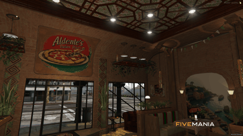 FIVEM Al Dentes Restaurant | Authentic Italian Dining MLO | Interior & Exterior | Rooftop Terrace | Full Kitchen | Bar Area | Add-On | Optimized | Fivem Ready | High Quality — image 8